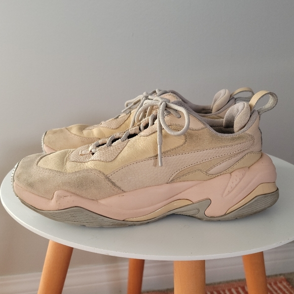 Puma Chunky Pastel Peach Pink Athletic Sneaker Leather Shoe - Picture 3 of 6